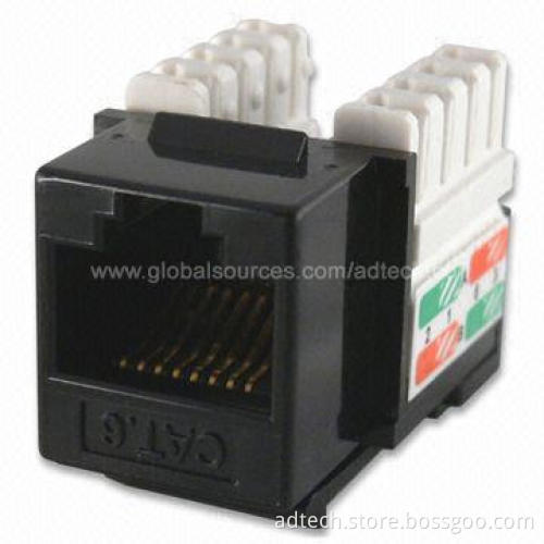 UL-approved UTP Cat6 RJ45 Keystone Jack in Black Color and Slim Type